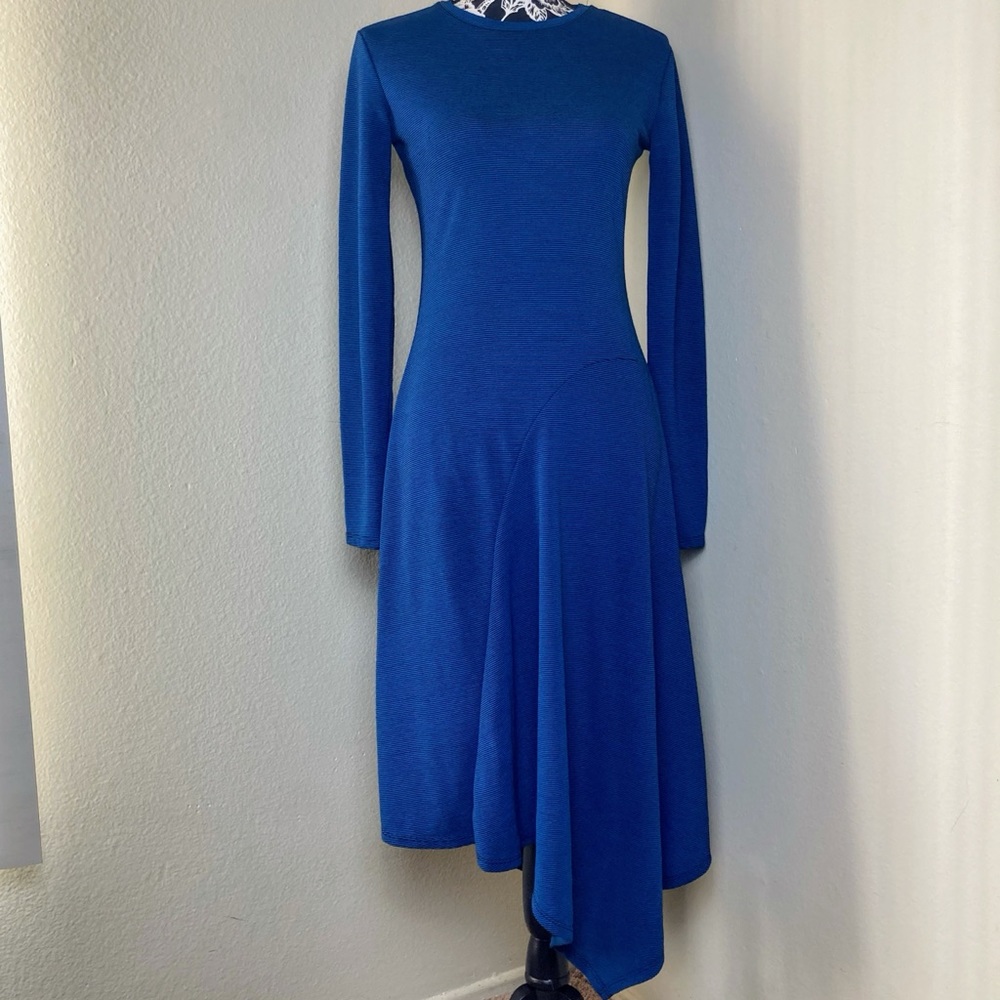 Zara Textured Asymmetrical Midi Dress